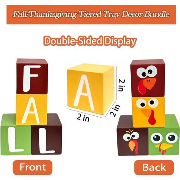 Fall Table Decor Turkey Sign - 4 Pcs Turkey Centerpieces for Table Fall Wooden - Picture 3 of 8